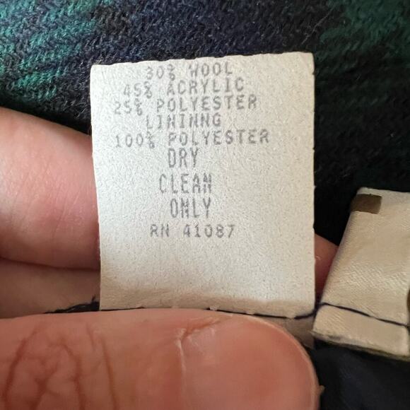 Vintage BRIGGS Wool Tartan Plaid High Waist Green and Blue Made in USA Skirt 10P - Picture 11 of 11